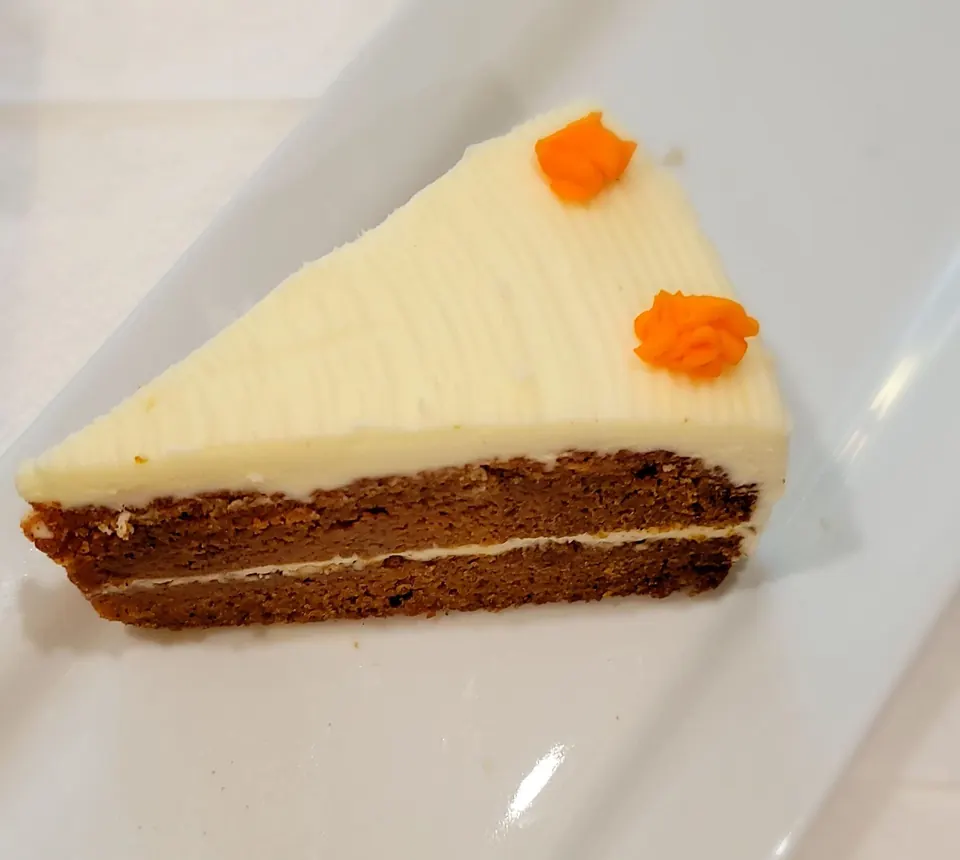 Classic double icing carrot cake slice